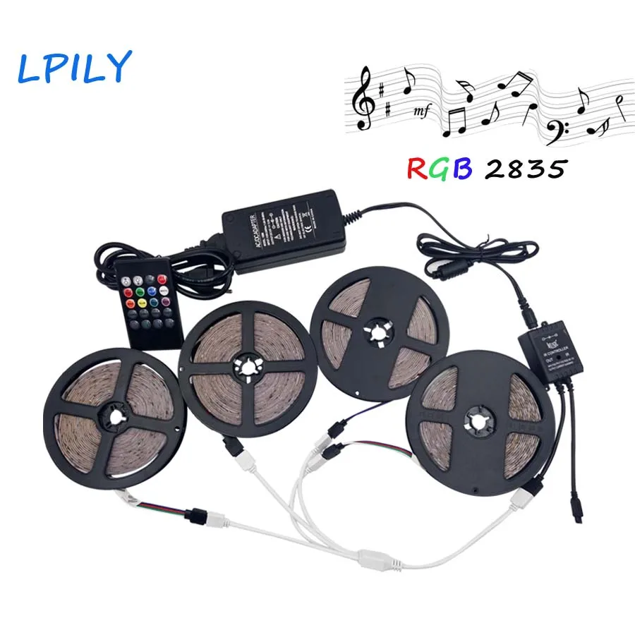 IPILY RGB Светодиодные ленты 5 м 10 15 20 2835 не Водонепроницаемый с ИК музыки пульта