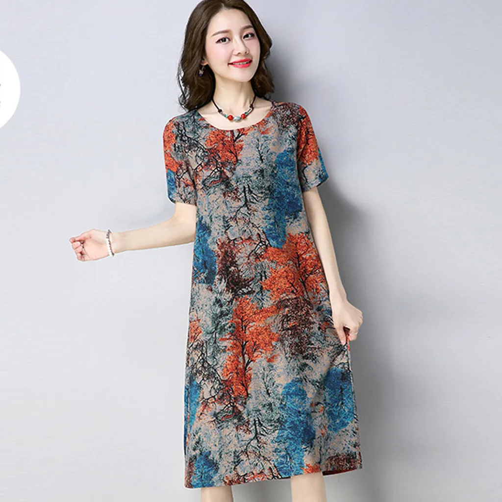 Летняя модная женская одежда с короткими рукавами и круглым вырезом карманами из