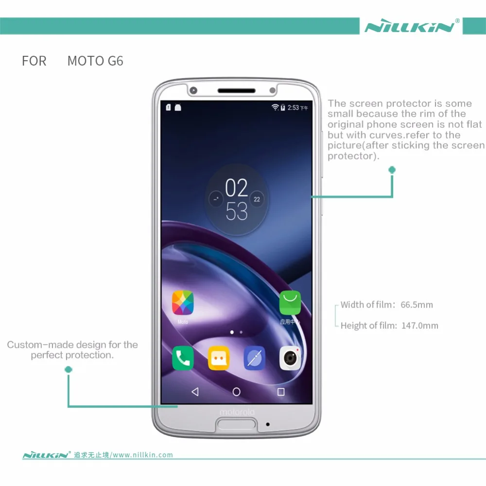Защитная пленка NILLKIN для MOTO G6 оригинальная Антибликовая матовая кристальная