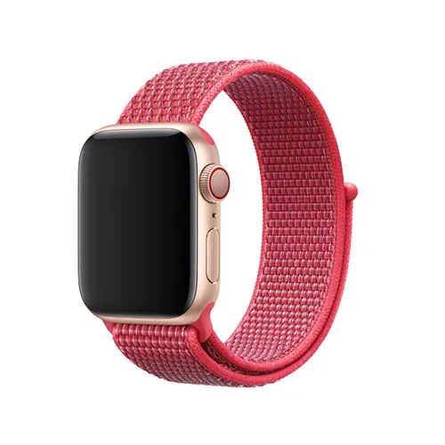 Спортивные нейлоновая петля, ремешок для наручных часов Apple Watch 4 44 мм 40 мм из мягкого нейлона и шифона со вставками в полоску, из дышащего материала, отлично подходит для замены ремешков ремешок для наручных часов Iwatch, Series3/2/1 38 мм 42 мм - Цвет ремешка: Hibihcus