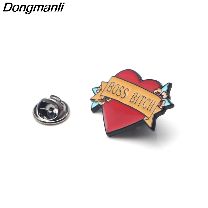 P2993 Dongmanli Boss Bitch металлические забавные эмалированные булавки и броши для женщин и мужчин нагрудные булавки рюкзак сумки значок булавки вечерние ювелирные изделия