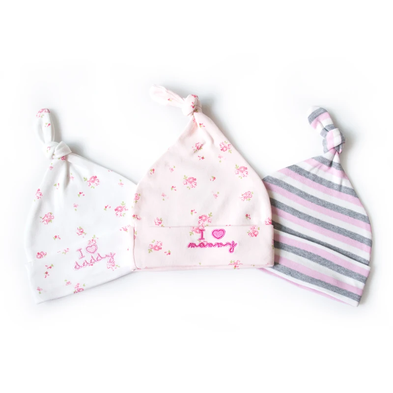 pink baby hats 3 шт., шапка для маленьких мальчиков 3-6 м, шапка для маленьких девочек, детские аксессуары, шапки для новорожденных, реквизит для фотосессии, Детские шапочки, casquette enfant - Цвет: pink baby hats