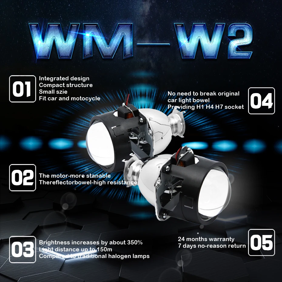 Автомобильный Стайлинг 2," WST Биксеноновые линзы проектора для H1 Ксеноновые/галогенные лампы подходят H4 H7 Фары для фокуса Opel Astra