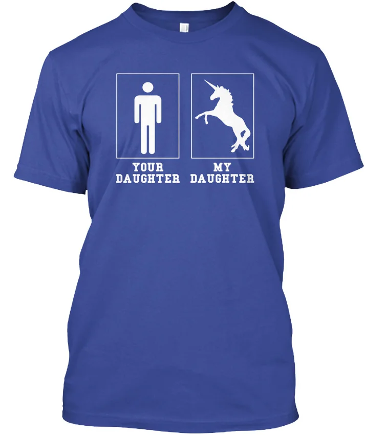 Смешной Единорог мама и папа | ваша дочь моя Популярные Tagless футболка|mom and dad|t-shirt