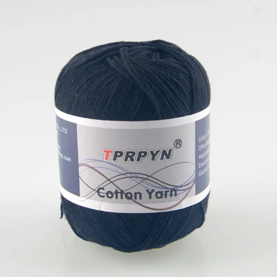 017 black TPRPYN 1 шт. = 50 г хлопчатобумажная пряжа Чистая Детская вязаная Экологически чистая пряжа для вязания крючком, не скатывается - Цвет: 017 black