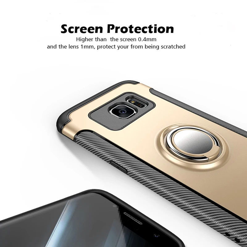 Case for Samsung Galaxy NOTE 9 8 J4 J6 J8 2018 A6 Plus S8 S9 S7 EDGE J3 J5 J7 2017 PRO J2 PRIME Car Holder Finger Ring Slim | Мобильные