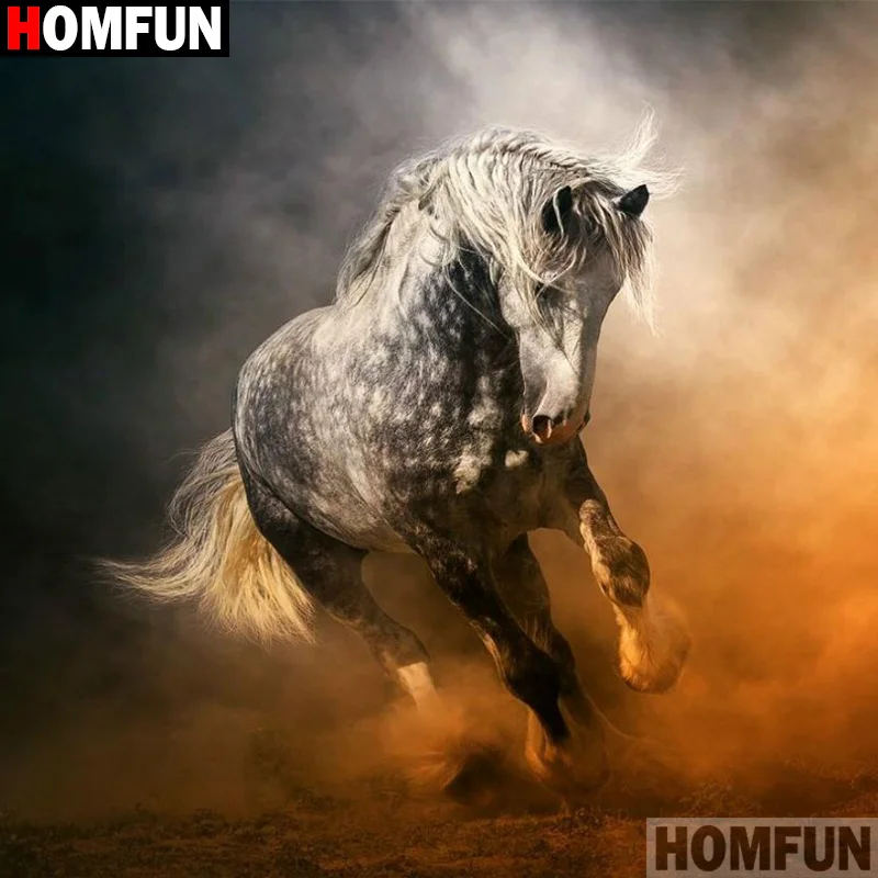 

Алмазная живопись HOMFUN A17526 «Лошадь», картина с полными квадратными/круглыми стразами 5D «сделай сам», вышивка крестиком, домашний декор, подарок