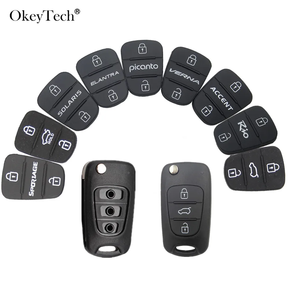 Okeytech 1 шт. 3 кнопки складной пульт дистанционного управления резиновый коврик для