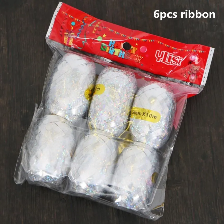 1 pack silver ribbon 14 шт Смешанные шары с золотыми Конфетти День рождения украшения фольги металлический шар воздушный шар на день рождения джунгли вечерние украшения - Color: 1 pack silver ribbon