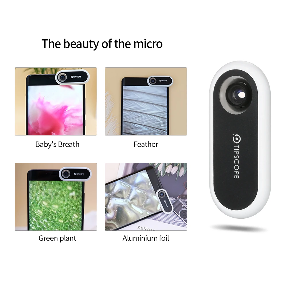 Микроскоп Tipscope mini 20x 400X для смартфонов Android и IOS увеличительная линза подарки