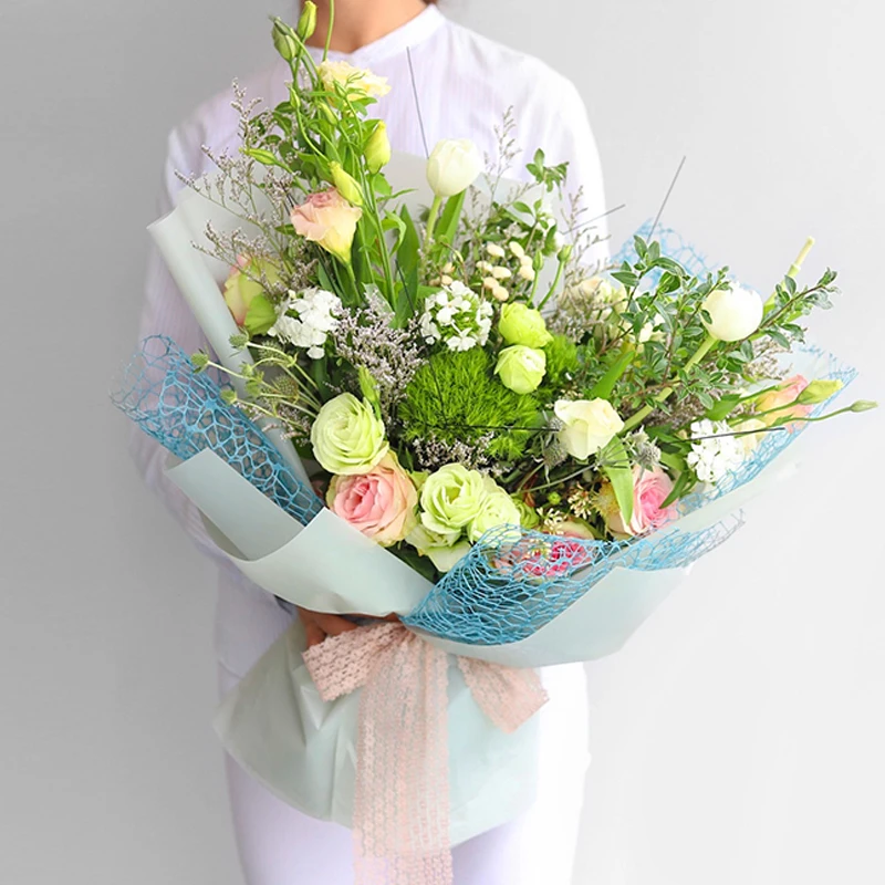 OpenworkMesh Высококачественная Цветочная бумага марлевый мешок роза большой цветок