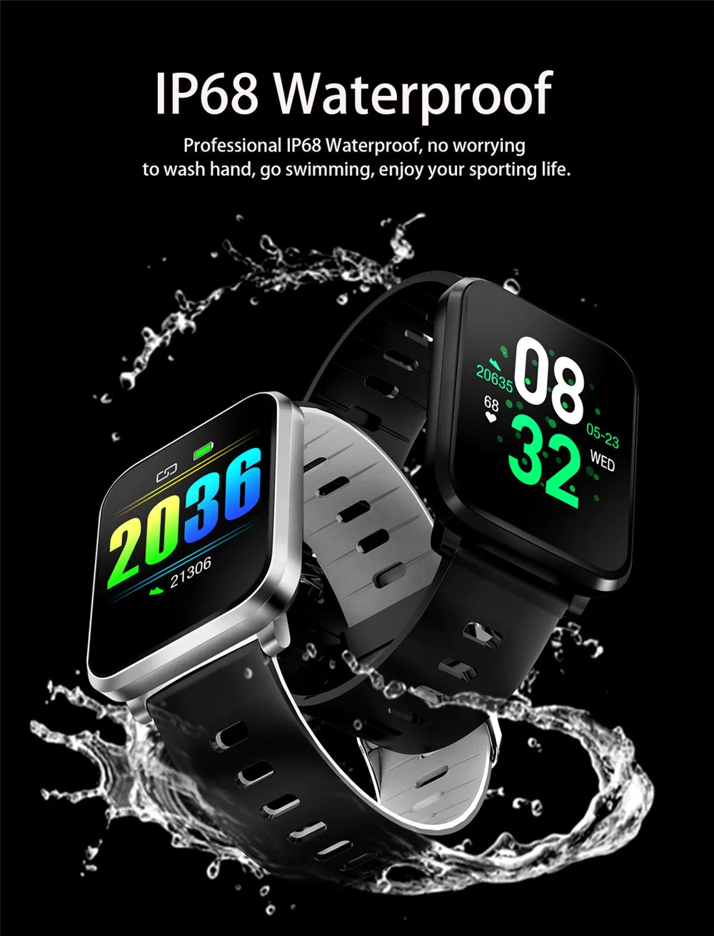 Greentiger, новинка, K10 Plus, Смарт-часы, IP68, водонепроницаемые, пульсометр, кровяное давление, фитнес-трекер, спортивные смарт-браслеты