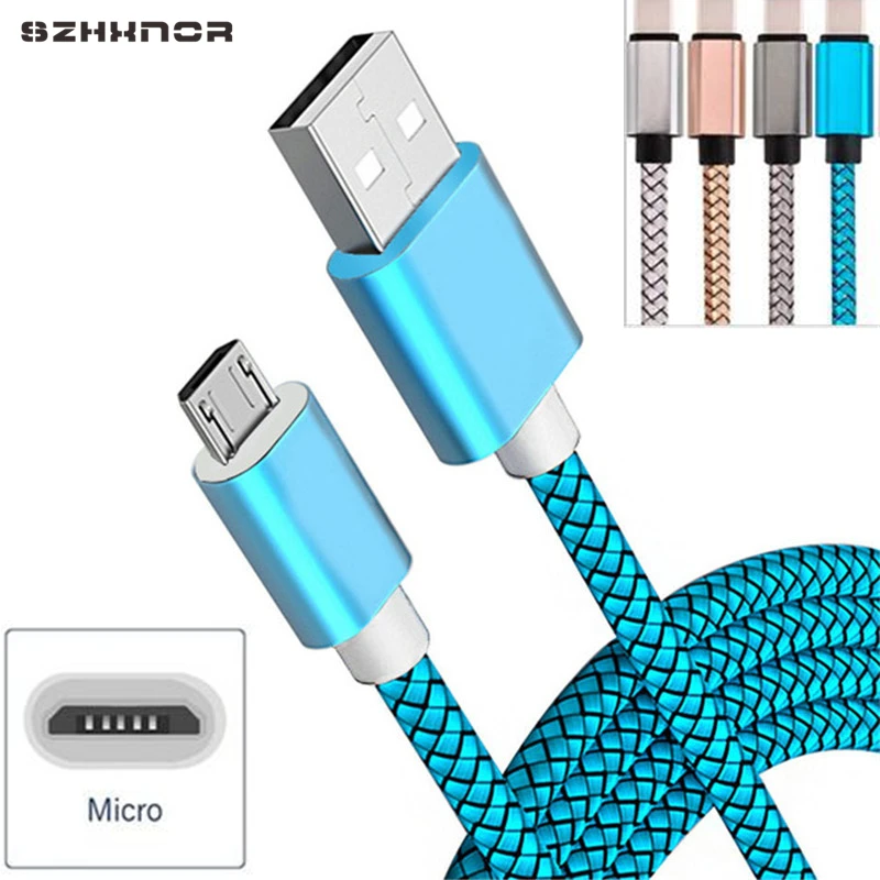 Зарядное устройство Micro USB 0 2/1/2 м с нейлоновой оплеткой для Samsung Galaxy J3/J5/J7 2017 A3/A5/A7 2016