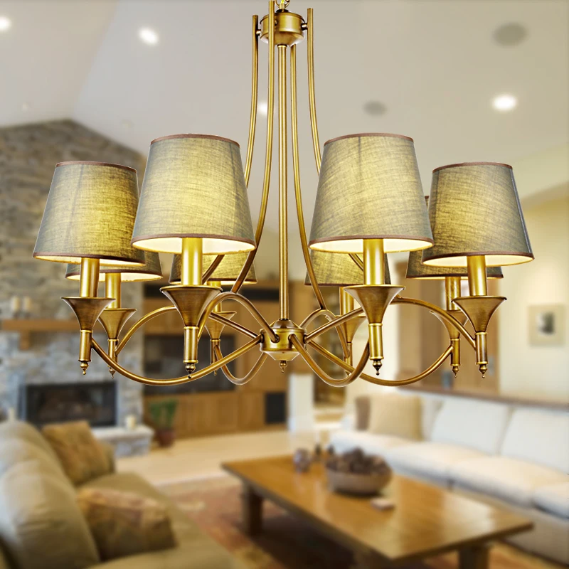 Винтажное Освещение для дома люстра спальни серый и зеленый цвет медная E14 110-240 В |