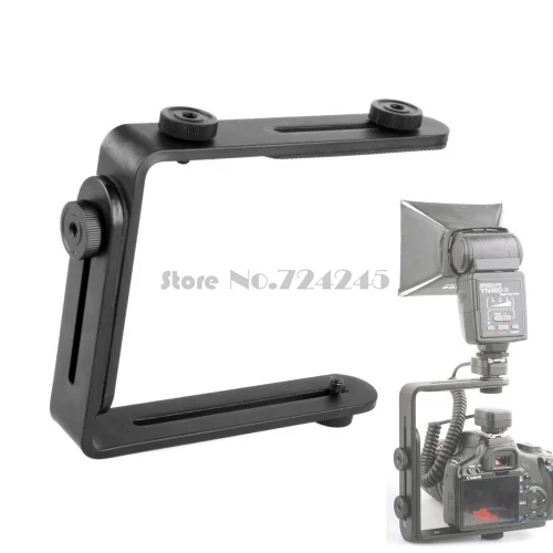 

Metal L-shaped Double Dual Bracket/Holder Mount for Canon Camera&Speedlite Flash -R179 Drop Shipping