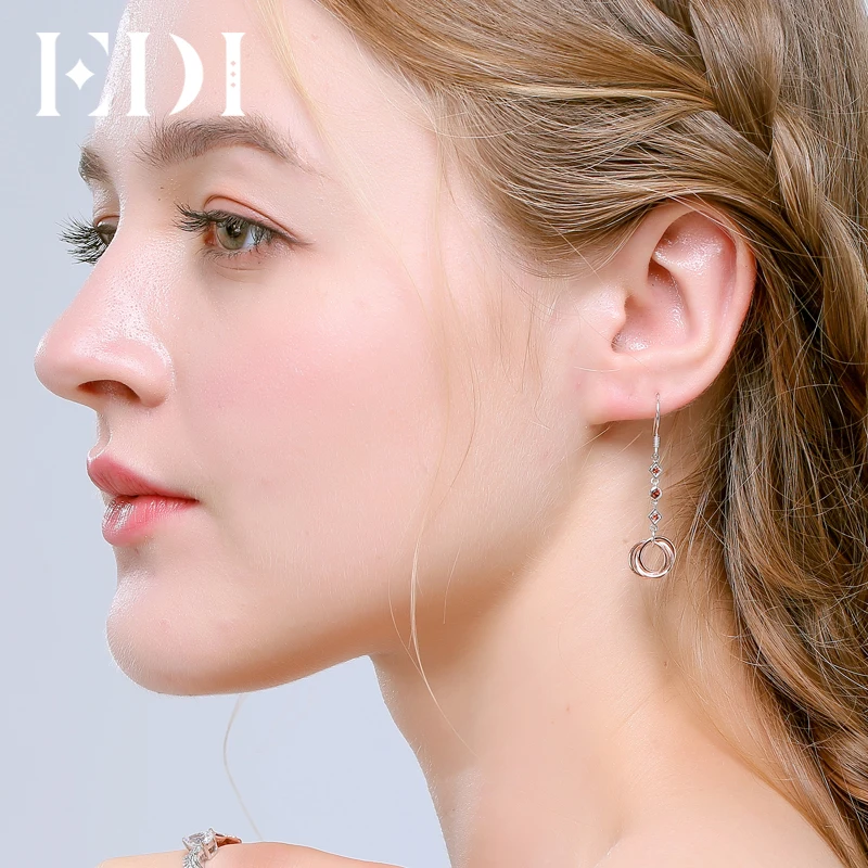 EDI Unique Natural Garnet Long Tassels Earrings For Women 925 Sterling Silver Drop Trendy Fine Jewelry | Украшения и аксессуары