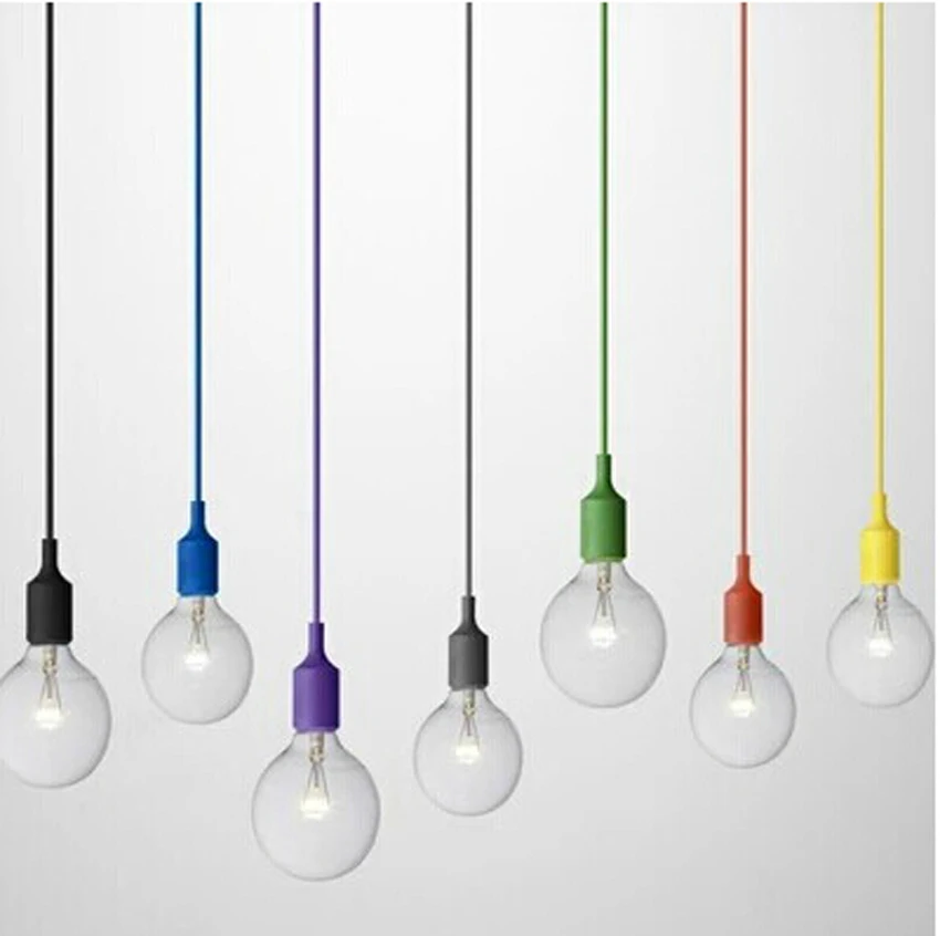 Sinfull современный красочный E27 силиконовые Открытый Подвесные Светильники DIY