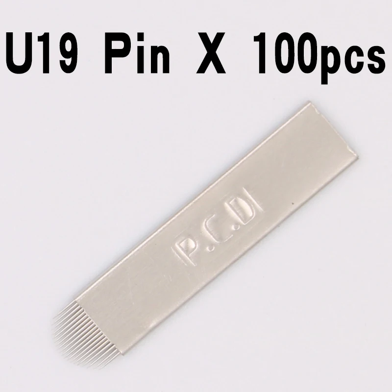 100 шт. Иглы для татуировки pcd U shape19 иглы перманентные бровей Макияж лезвия 3D