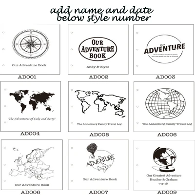 add name and date Наша книга приключений фотоальбом, кожаный альбом для скрапбукинга, персонализированный гость, Instagram фотоальбом - Цвет: add name and date