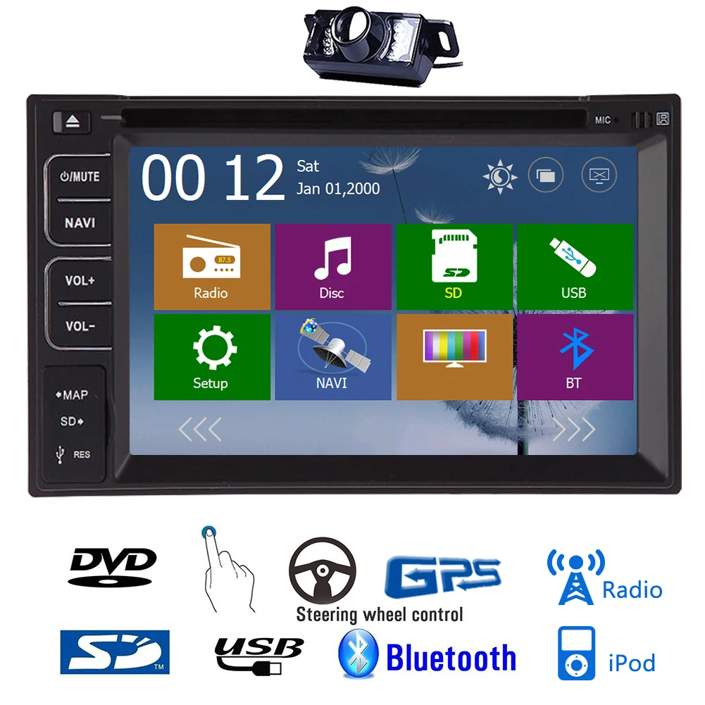 Bt стерео 6.2 дюймов головного устройства MP3 SD Авто Радио PC Amp Аудио эквалайзер