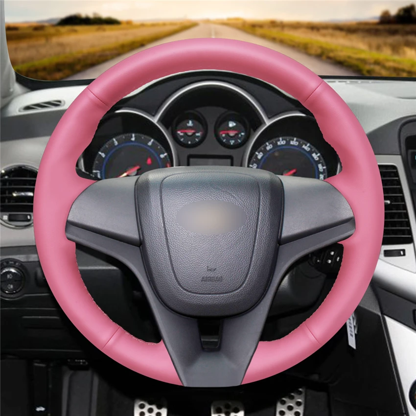 MEWANT ручная сшитая розовая Крышка рулевого колеса из искусственной кожи для Chevrolet Cruze 2009- Aveo 2011- Orlando 2010