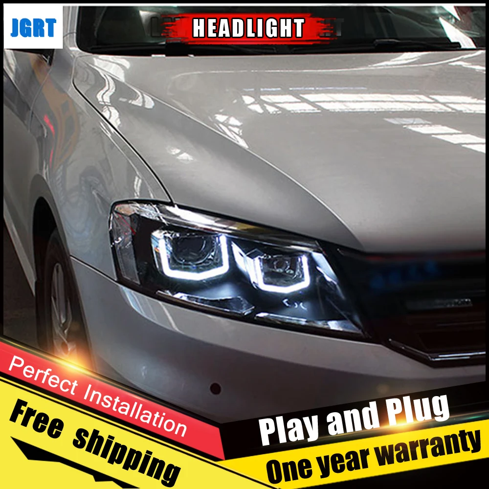 

2PCS Car Style LED headlights forvw Lavida 2012-2015 for Lavida head lamp LED DRL Lens Double Beam H7 HID Xenon bi xenon lens