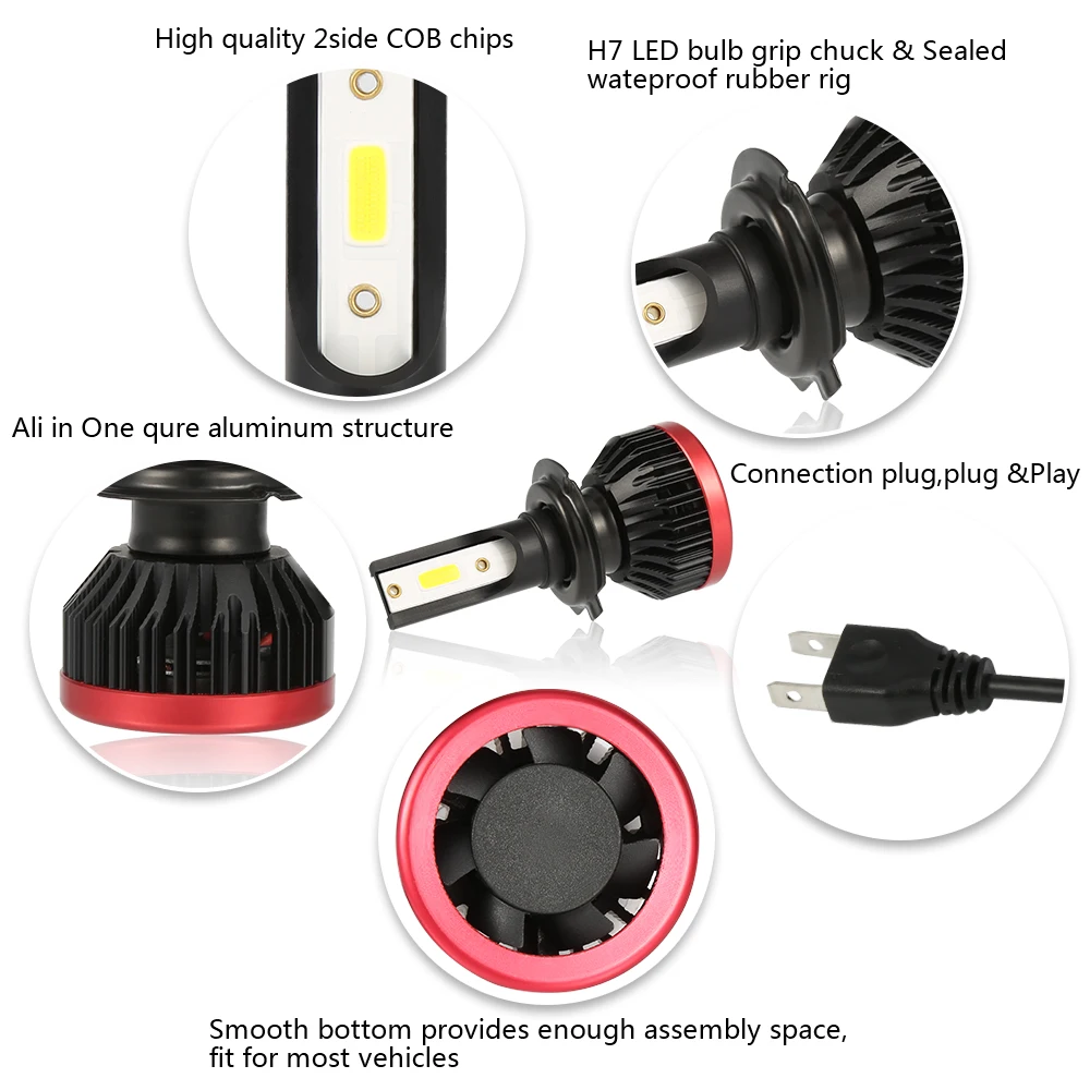 h11 h7 h4 led линзы car лампочки для авто H1 H13 9005 9006 светодиодные лампы фары ходовые огни
