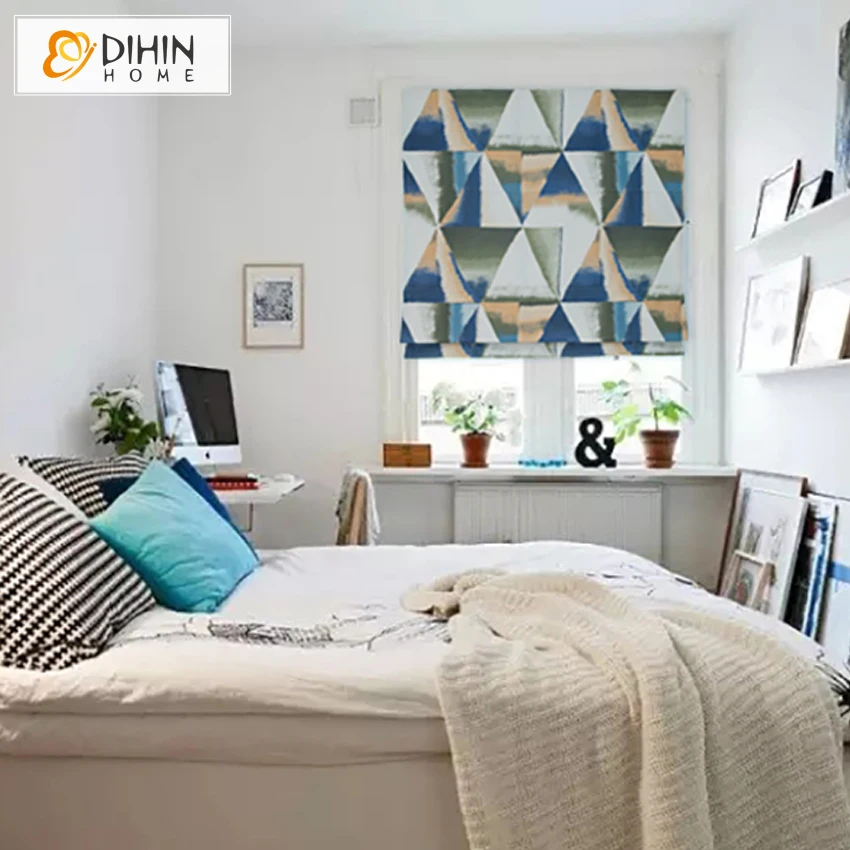 DIHIN домашний Новое поступление абстрактная печать хлопок/лен Римский занавес