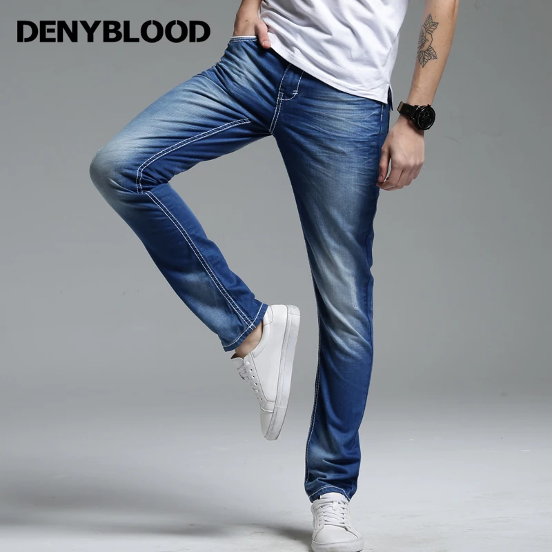 Мужские рваные джинсы с эффектом потертости Модные Винтажные повседневные брюки