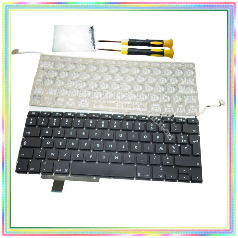 

Совершенно новая AZERTY FR французская Французская клавиатура без подсветки, отвертки и винты для клавиатуры для Macbook Pro A1297 09-11 лет