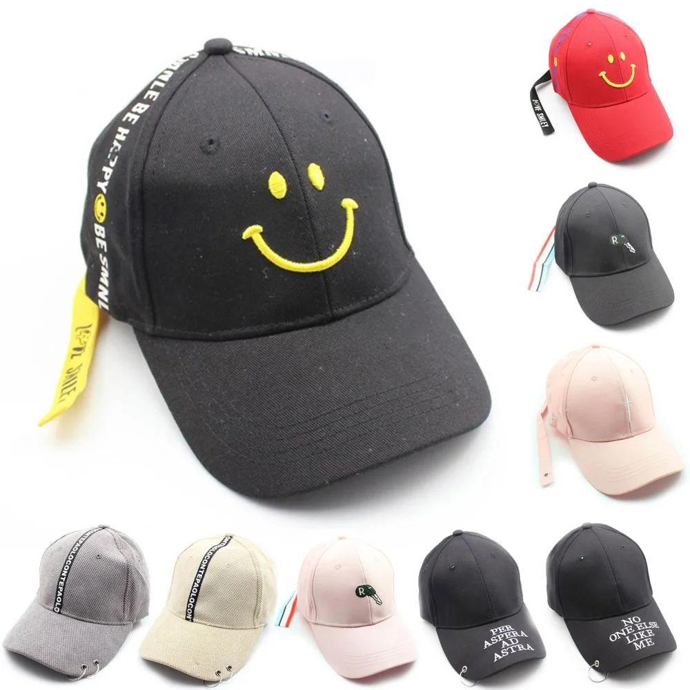 

Men Women Snapback Baseball Cap Smile Face Stripe Cross Casquette Dad Hat Boy Kpop Hip Hop trucker Caps Casual Streetwear Hats