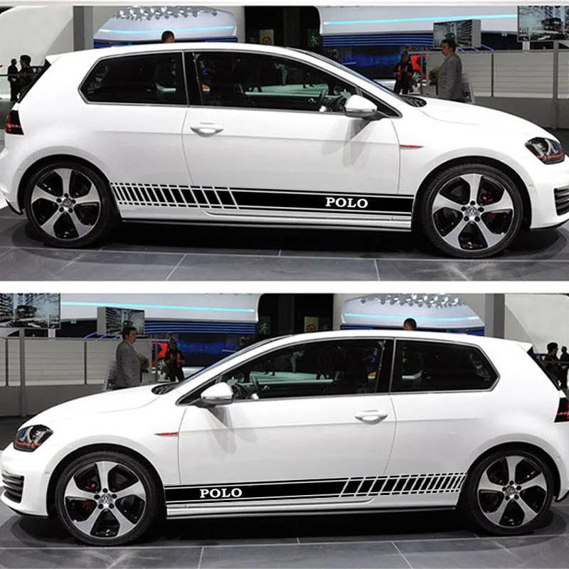 2 шт. kk автомобиля боковой кузова наклейка для volkswagen GOLF 5 6 7 POLO Sagitar B6 R36 B7L CC Touran Passat