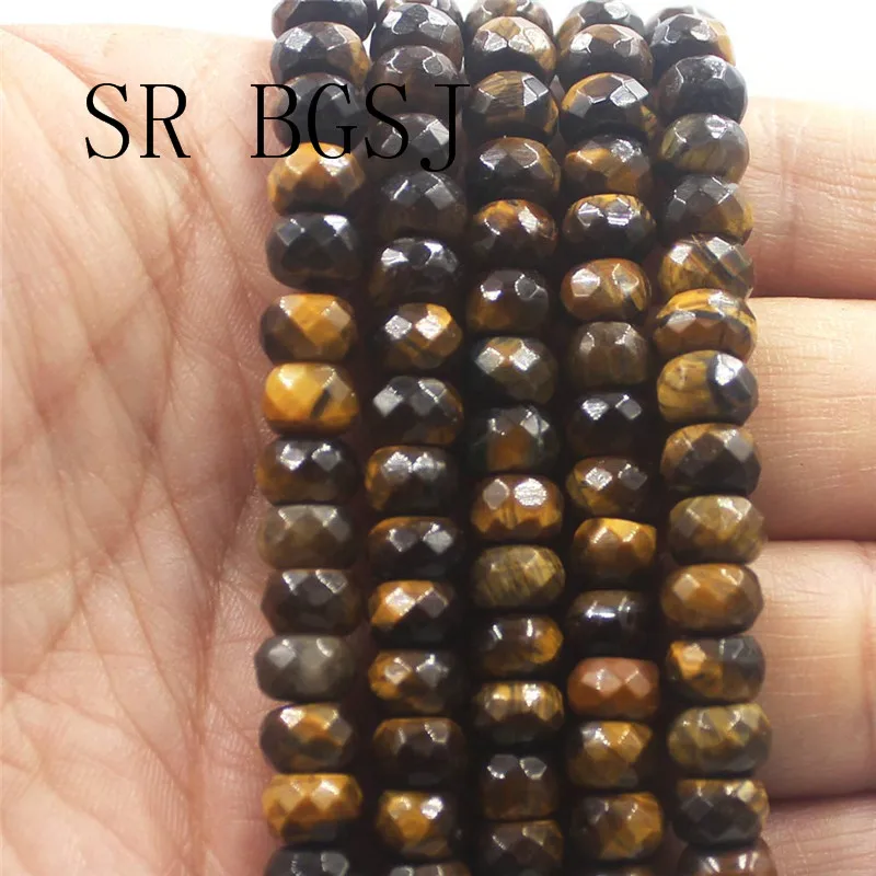 Бесплатная доставка 5x8 мм Rondelle Желтый тигровый глаз натуральное ювелирное