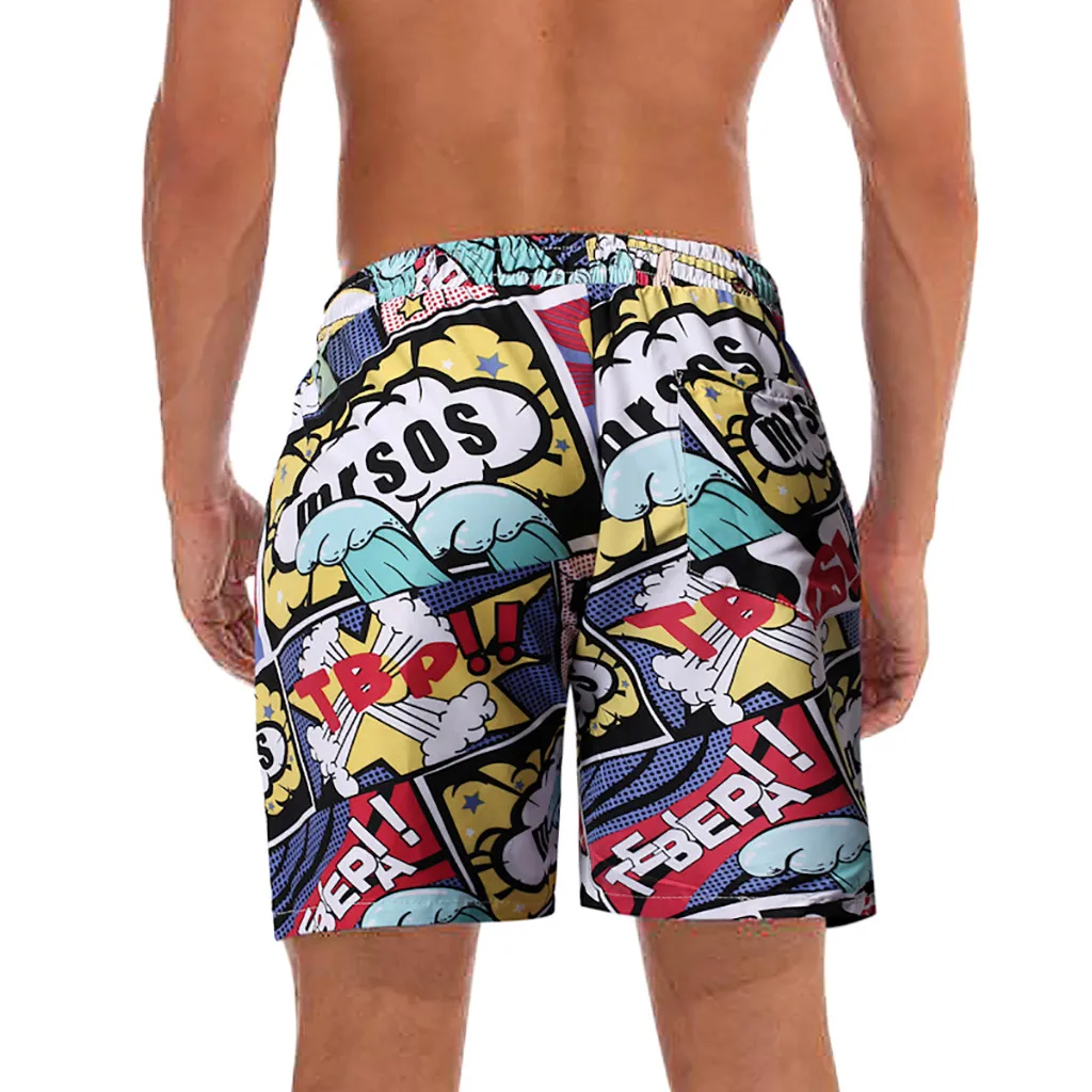 SAGACE мужские свободные пляжные шорты с принтом повседневные штаны быстросохнущие