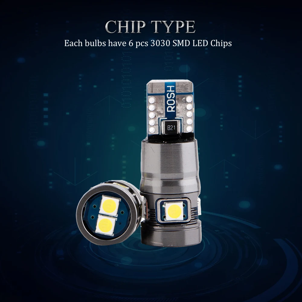 5/20 шт T10 3030 6 SMD LED W5W 194 168 Canbus безошибочная Автомобильная интерьерная лампа для