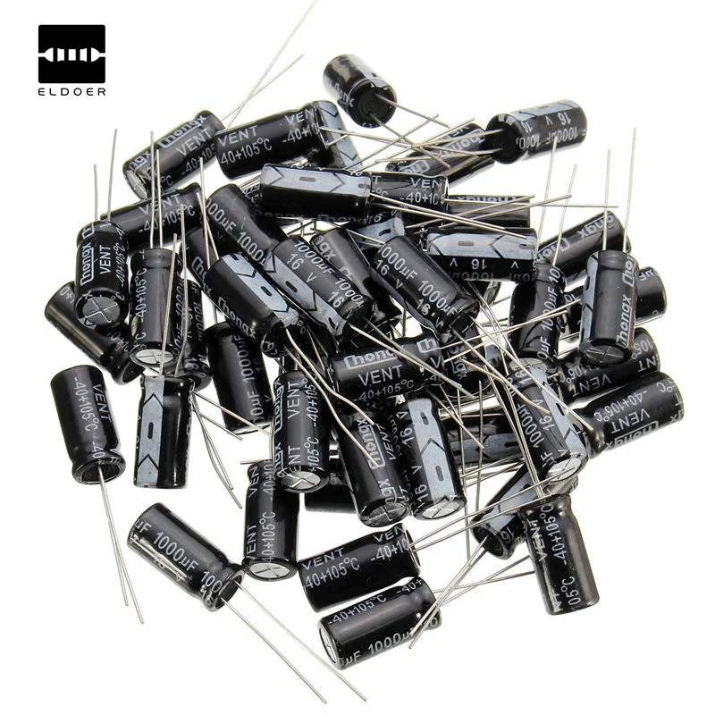 Новое поступление 50 шт. электролитические конденсаторы радиальные 1000 мкФ 16 в 105