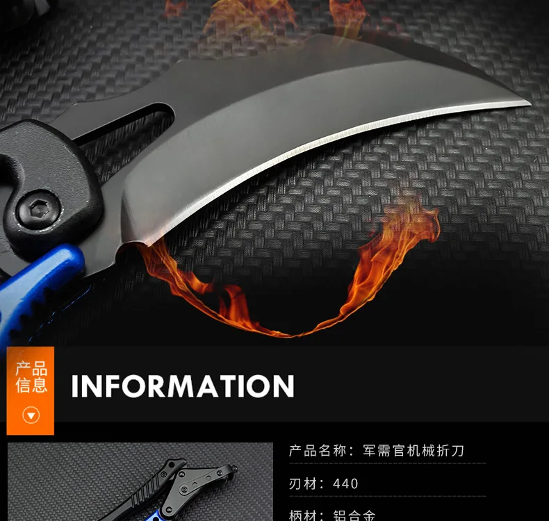 karambit складной карманный нож из нержавеющей стали Портативный счетчик удара механический коготь нож Тактический спасательный резак