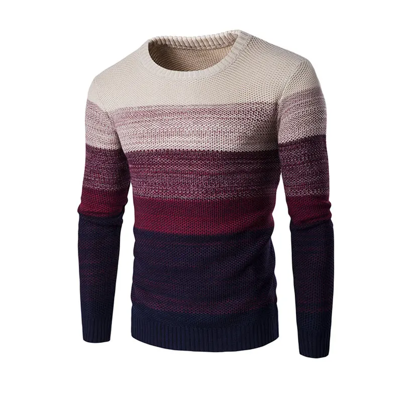 Осенний модный брендовый Повседневный свитер для мужчин с круглым вырезом в