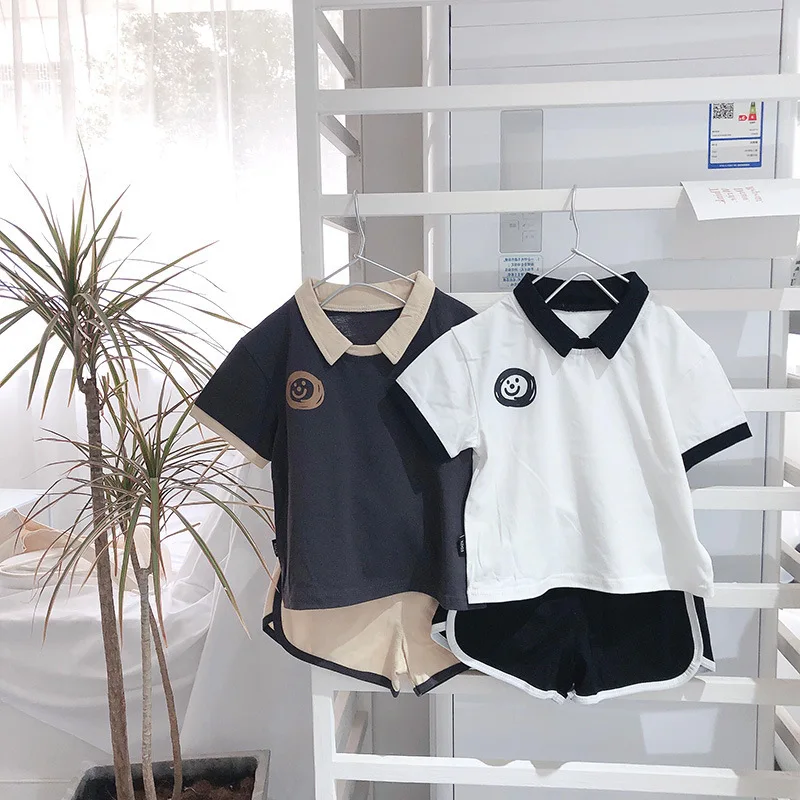 Летние комплекты одежды для мальчиков и девочек с мультяшным принтом 2019 Детская