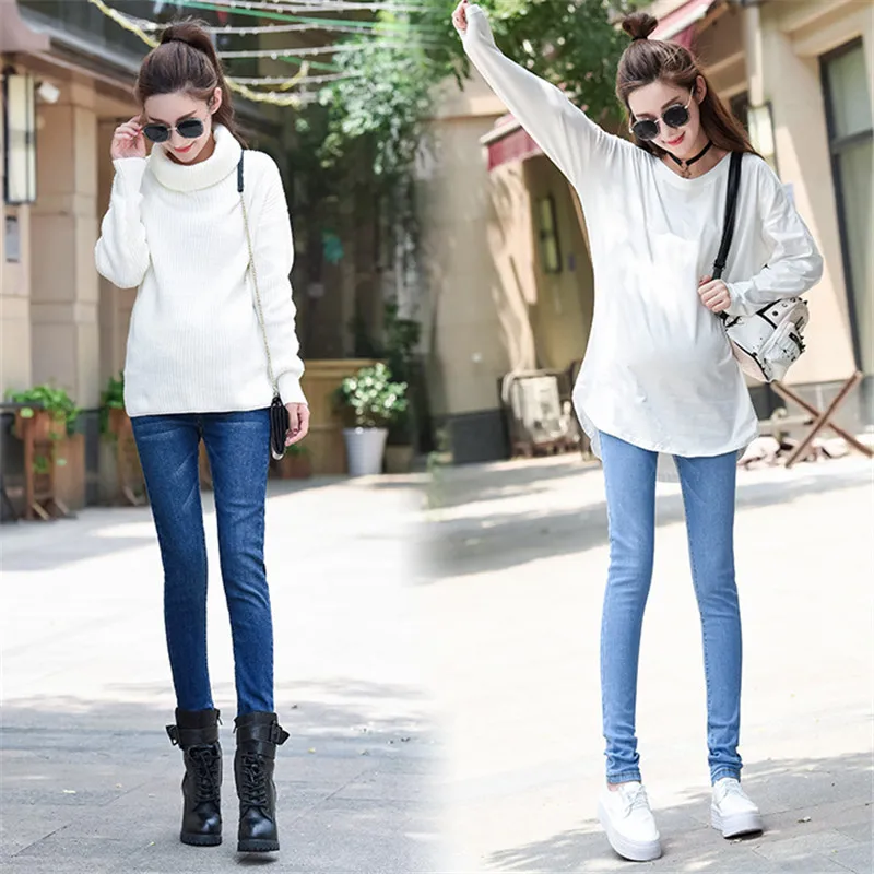 

Брюки-карандаш женские джинсовые длинные, с эластичным поясом