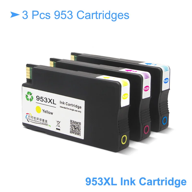 Для hp 953XL 953 XL hp 953 XL заменяемая картридж для hp Officejet Pro 7740 8210 8710 8715 8718 8720 8725 8728 8730 8740 - Цвет: 3PC (C M Y)