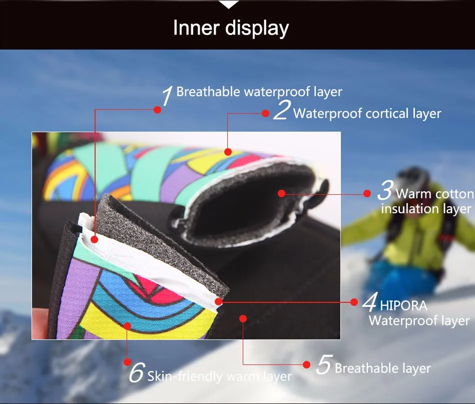 Теплые зимние лыжные Прихватки для мангала Для женщин ветрозащитный