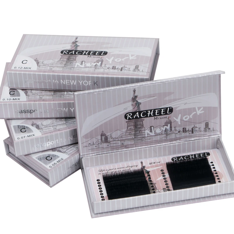 Thickness C/D Mink Eyelash Mix Length Dark Blue Natural Soft Silk Eye Lashes 18 Row 3D | Красота и здоровье