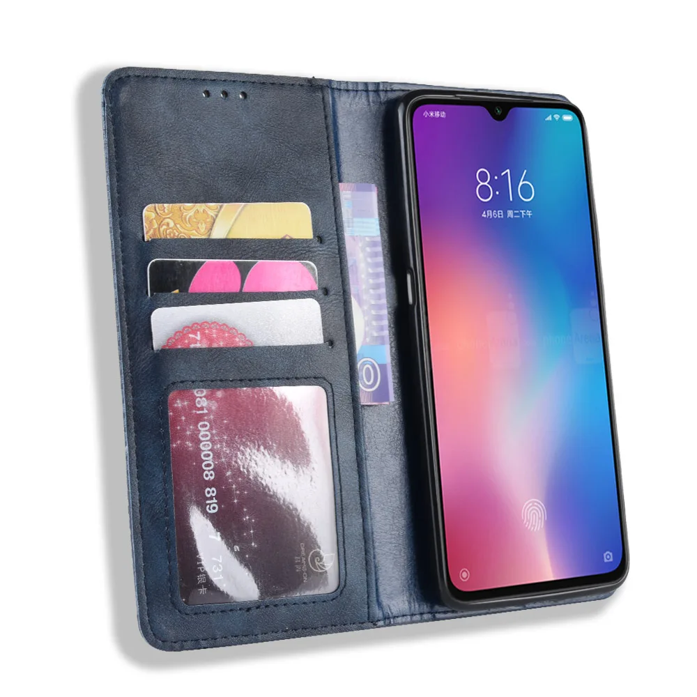 Кожаный чехол-книжка с магнитной застежкой в стиле ретро для xiaomi MI 8 9 SE max 3 mix A2 Lite