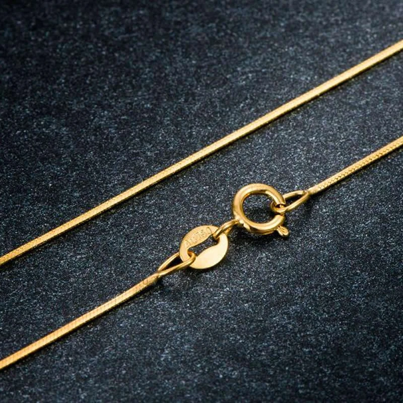 Чистое ожерелье из желтого золота 18K женское AU750 P6252 | Украшения и аксессуары