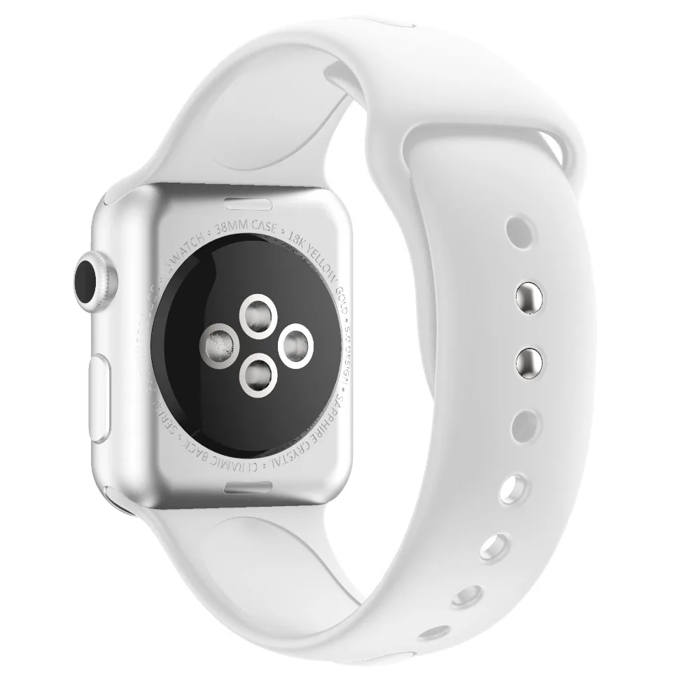 Хохлатый спортивный ремешок для Apple Watch ремешок 44 мм/40 мм силиконовый correa iwatch серии 3/2/1 резиновый браслет Ссылка браслет ремень