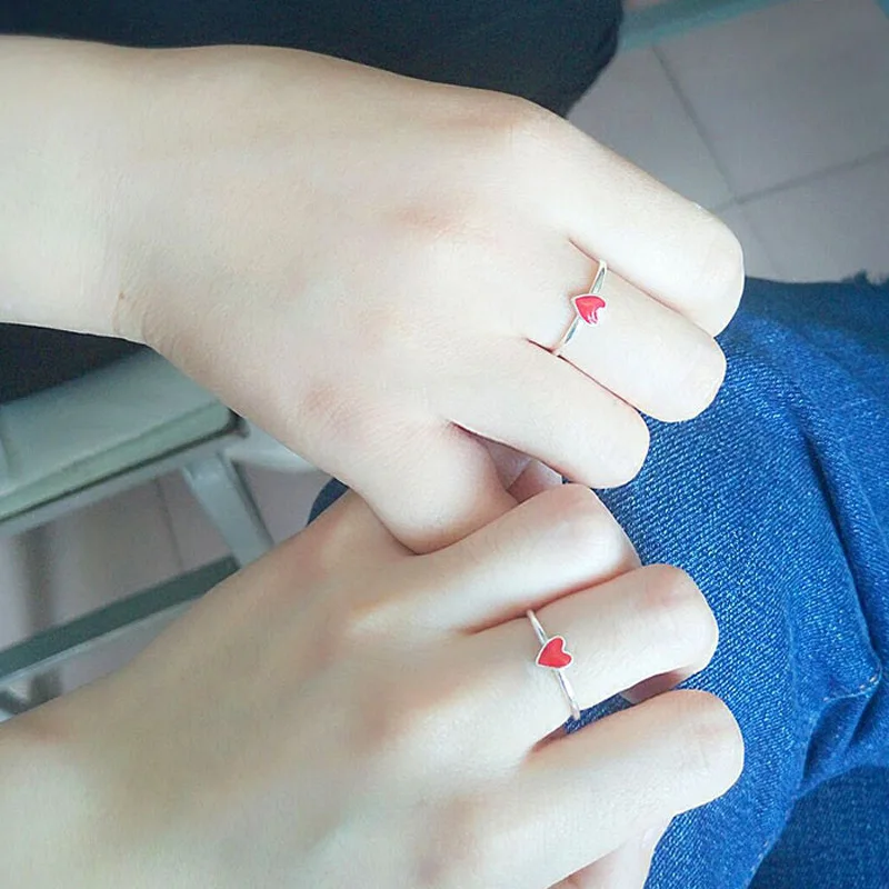 Новое Трендовое стильное сердечко серебряного цвета кольца для женщин