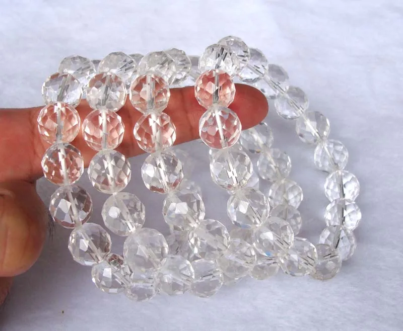 Женский браслет с бусинами 12 мм и кристаллами|Бусины| |