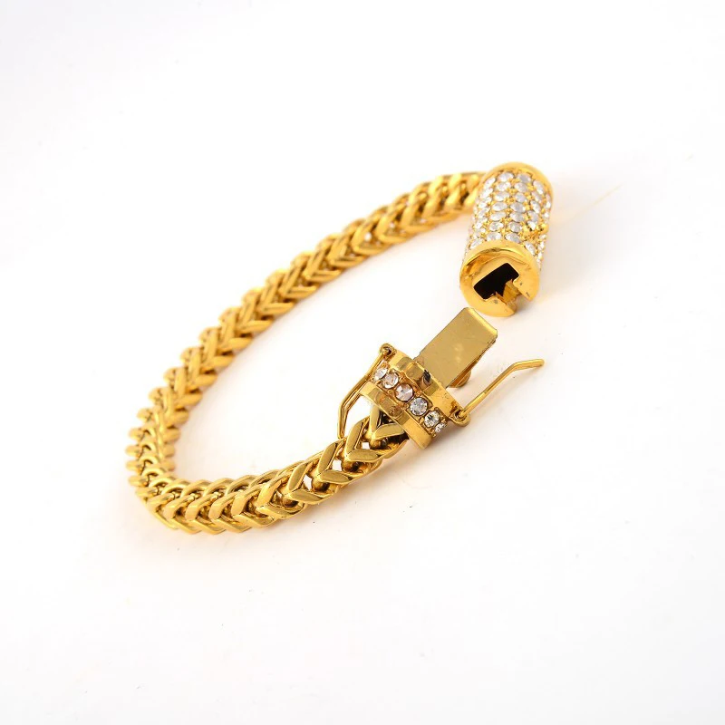 (10 шт./лот) украшения Bling хип хоп ювелирные изделия 316L браслет из нержавеющей стали