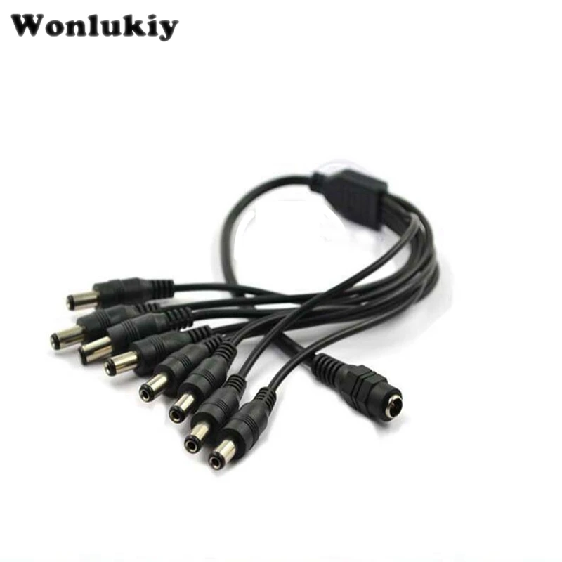 Wonlukiy 1 DC Female к 2 3 4 5 6 8 Male Соединительный провод удлинитель кабеля адаптера LED